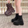 Women Platform Ankle Boots Leopard Wedges High Heels Shoes Designer 2025 Trend New Chunky Snow Boots Woman Botas Mujer