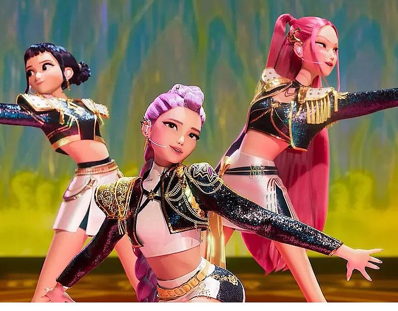 Demon Hunter Girls K-Pop Wave Rumizzoi Mira Black Gold Costume - Anime Movie Performance Style