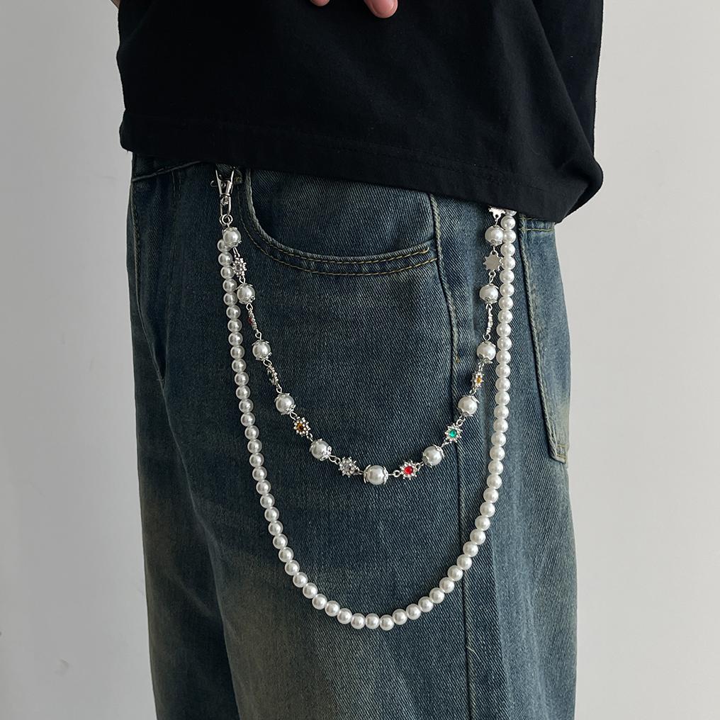 

Ingemark Harajuku Hip Hop Rhinestone Keychains for Men Punk Wallet Belt Chain Trousers Hipster Pant Jeans Chain Street Jewelry