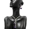 Kristall Wassertropfen Strass Brautschmuck Set: Halskette & Ohrringe mit langer Quaste