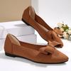 Fashion Comemore Bowknot Elastic Knit Flat Shoes for Women Slip on Casual Woman Spring Summer Flats Comfort Soft Sole Solid Loafers