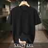 Men's Plus Size Quick Dry Waffle Knit T-Shirt – Breathable Crew Neck Short Sleeve Tee (5XL-13XL)