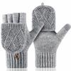 Thick Winter Knitted Gloves Keep Warm Touchscreen Gloves Fashion Fingerless Flip Gloves  Outdoor