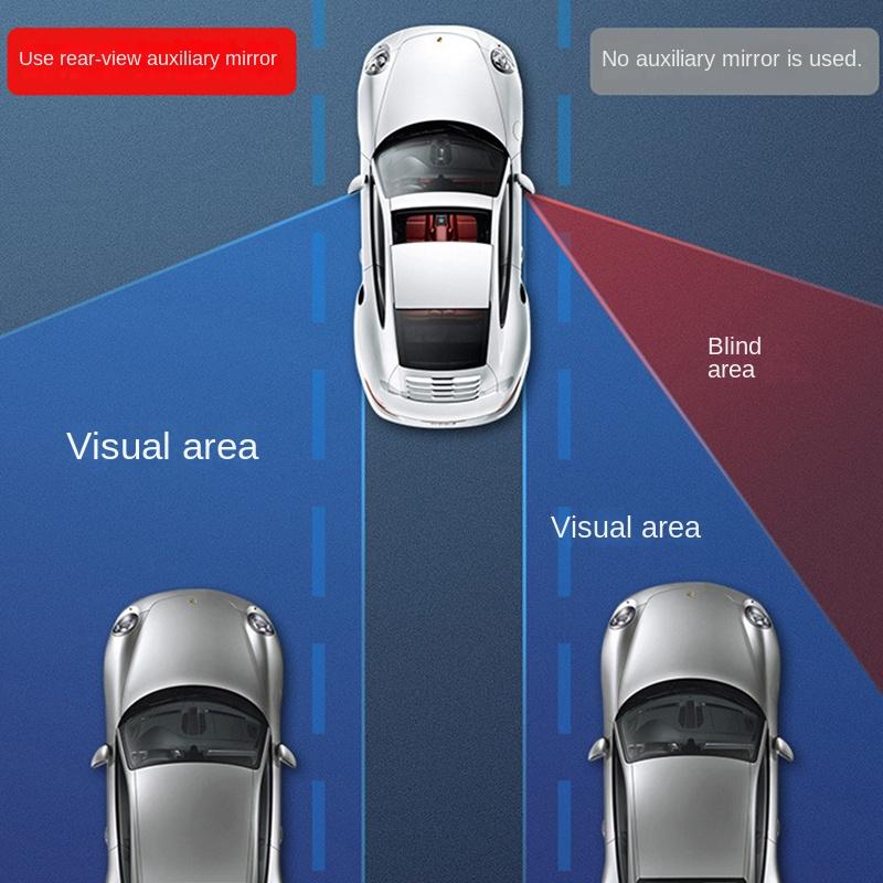 Universalt Bilspeil 360° Justerbart Vidvinkel Sidespeil Ryggepeil blindsone Snap-metode for Parkering Hjelpe-ryggspeil