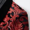 PYJTRL Herremote Gylden skinnende paljett blomstermønster dressjakke blazer