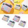 Cute 12 Digit Large LCD Display Calculator Mechanical Switches Calculator with Large LCD Display for Office Work Student