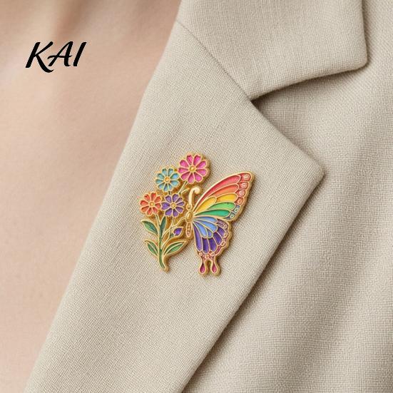 Butterfly Sweaters Brooch Enamel Flower Pin, Floral Badge for Women, Inscet Shaped Pin Coats Scarves
