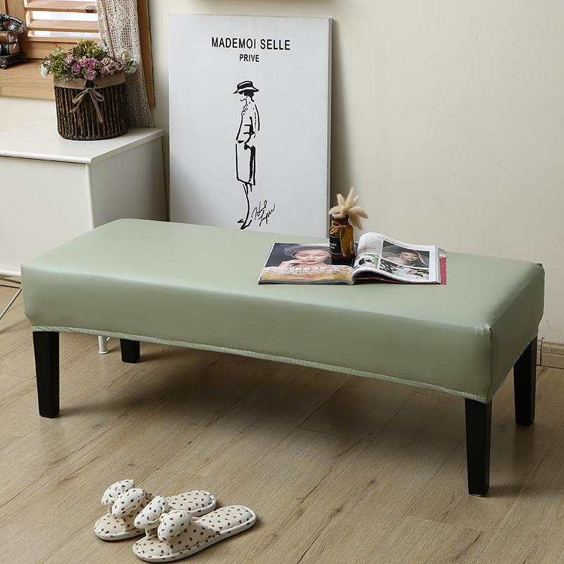 Waterproof PU Leather Dining Bench Cover Removable Stretchable Washable Seat Protector for Kitchen Restaurant