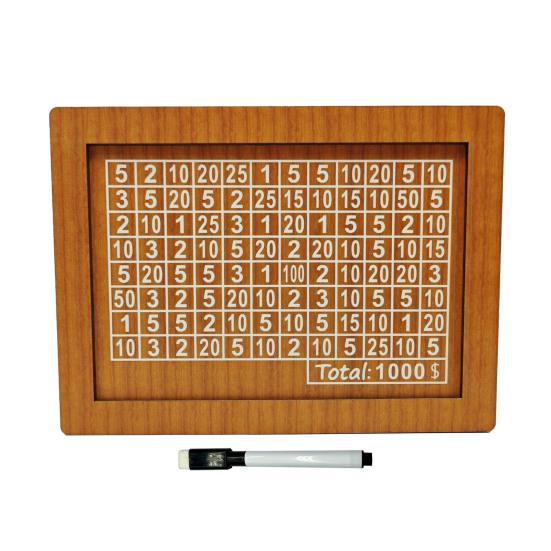 

Wooden Money Saving Box Cash Vault Saver for Adults Kids $10000 $5000 $1000 Saving Challenge Box with Counter Educational Piggy Bank with Target A колір світло кави