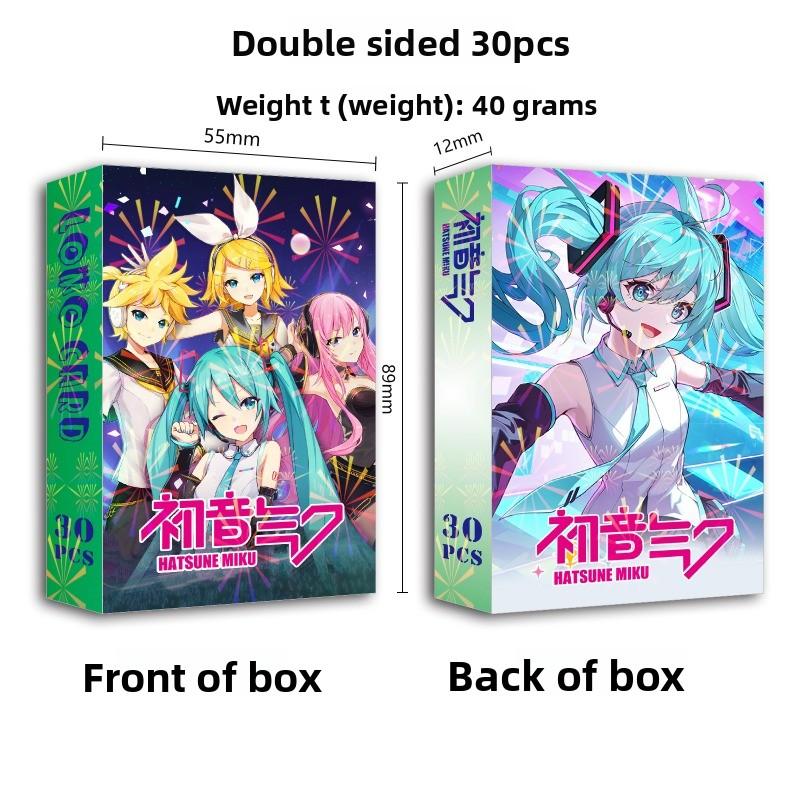 Hatsune Miku Stampa a Colori Fronte-Retro Collezione di Card LOMO Periferiche per Animazione 30 Piccole Card per Set