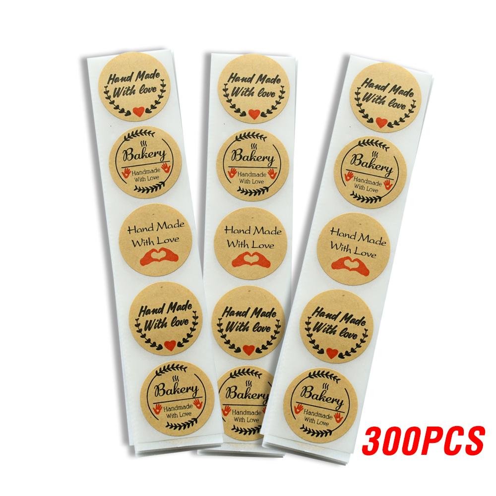 100-500Pcs High-Quality Handmade High-Quality Love High-Quality Stickers High-Quality Seal High-Quality Labels High-Quality Brown High-Quality Party