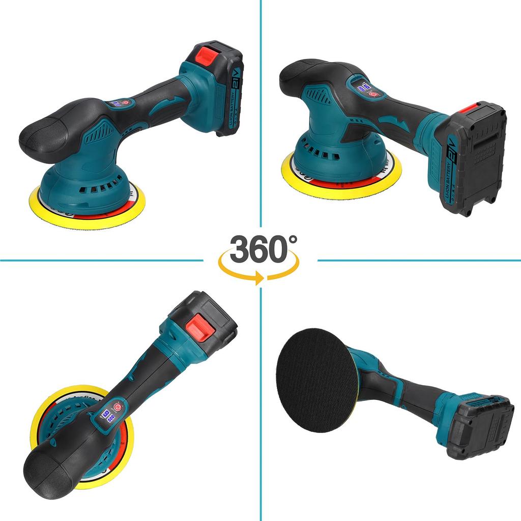 21V Cordless Car Polisher 8 Gears of Speeds Adjustable Electric Auto Polishing Machine Multifunction Home Cleaning