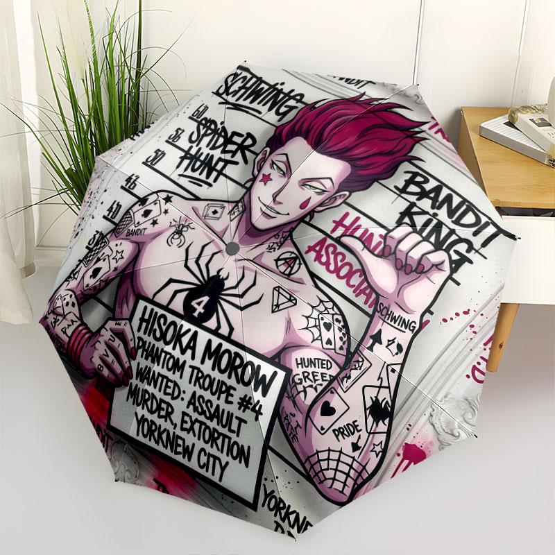 1 PC Automatic Folding Umbrella - Hunter X Hunter Pattern Portable Foldable Design With 8 Ribs Christmas Birthday Gifts