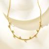 Wind Stainless Steel Round Snake Chain Necklace Ladies Luxury Shiny Zircon Collarbone Chain Nc-2383