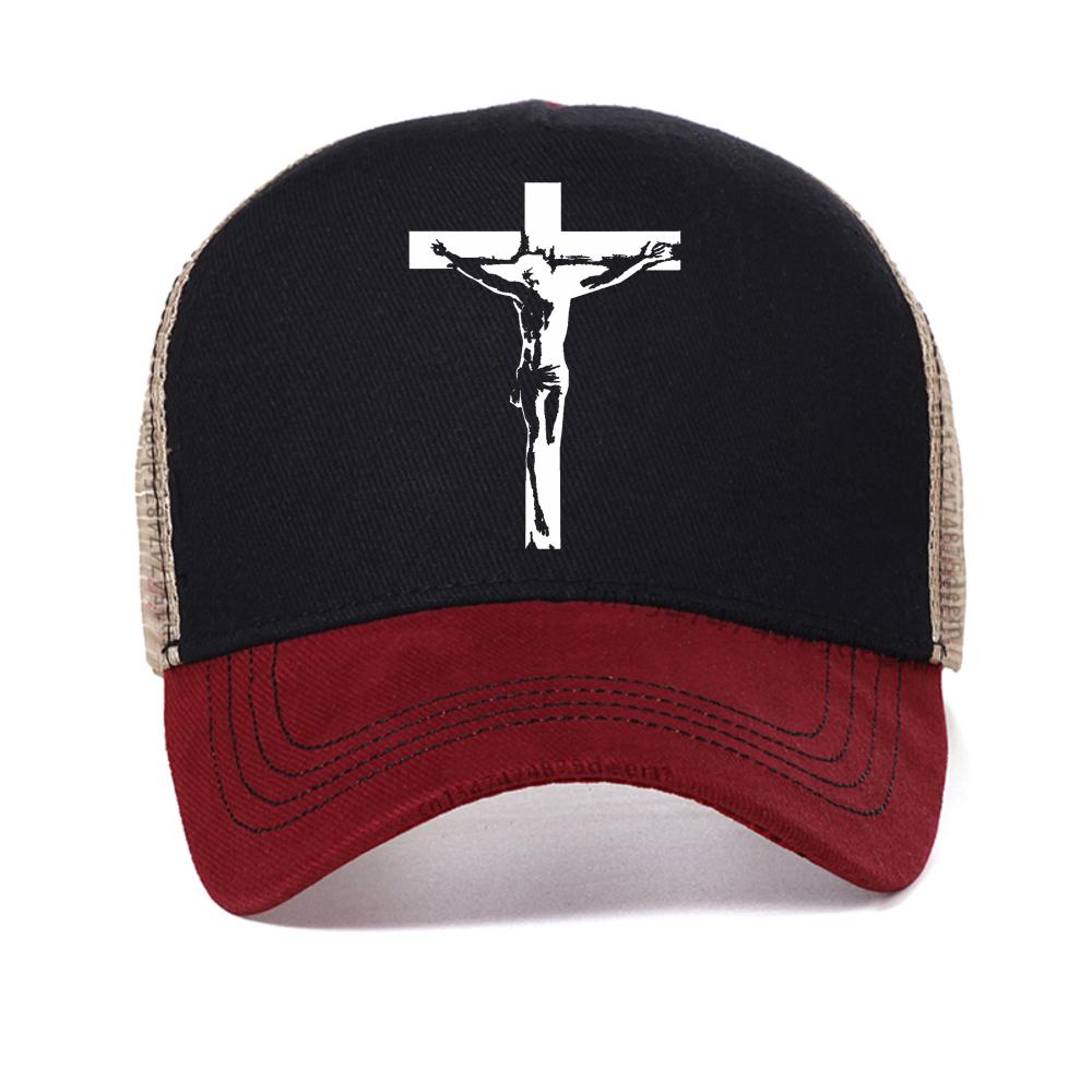 

The Cross of Jesus print Breathable baseball cap fashion outdoor casual Adjustable sport hat summer mesh Snapback hats cool caps Adjustable