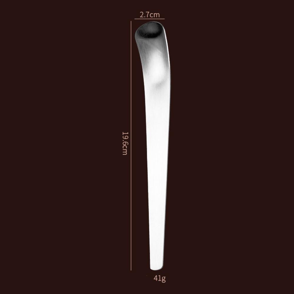 

Long Handled Household Dessert Spoon Flat Headed Stirring Spoon Kitchen Ice Cream Spoon 19.6cm