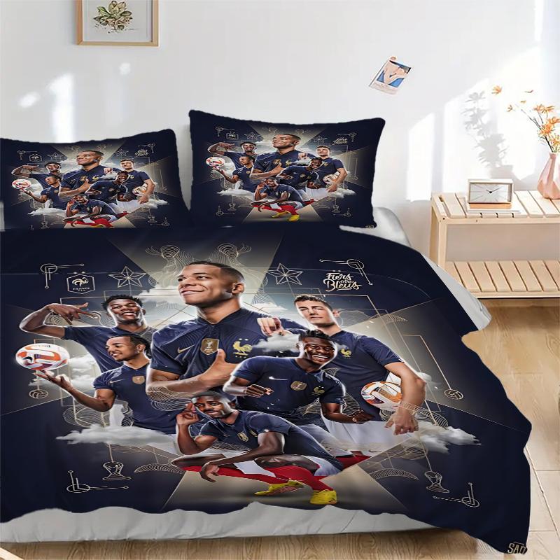 3Pcs Football Stars Celebration Bedding Sets For All Sizes New 3D Printed Bed Cover Comforter Duvet Cover Pillowcase Bedroom Decoration