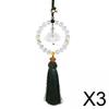 Glass Lotus Rear View Mirror Hanging Car Charm Pendant Decorative Accessories for Car Home Bedroom Office Blessing