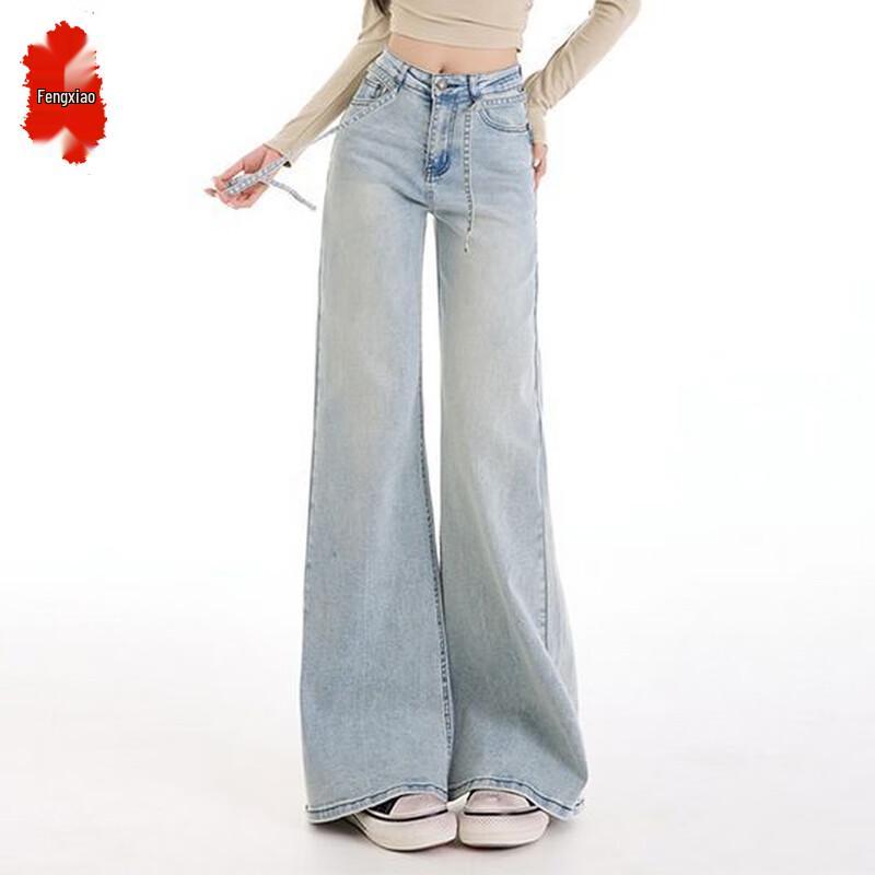 

Women s Retro High-Waist Flared Denim Jeans L