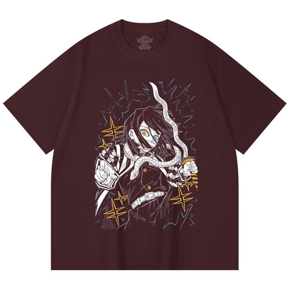 

230 Gsm 100% Cotton Demon Slayer V12 Obanai Print Unisex Heavy Cotton T Shirt 2XL