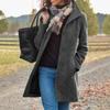 Casual Women Coat Fashion Single-Breasted Turn-Down Collar Long Sleeve Female Coats Autumn Winter Chic Lady Outwear