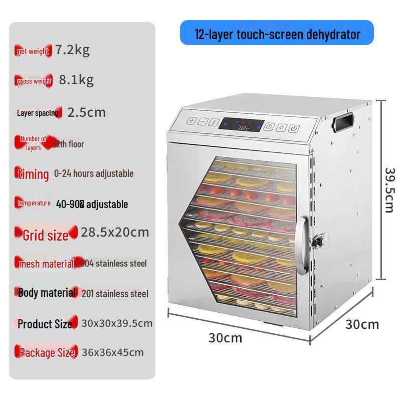 Compact Multi-Functional Food Dehydrator for Fruits, Vegetables, Pet Snacks, and Meats