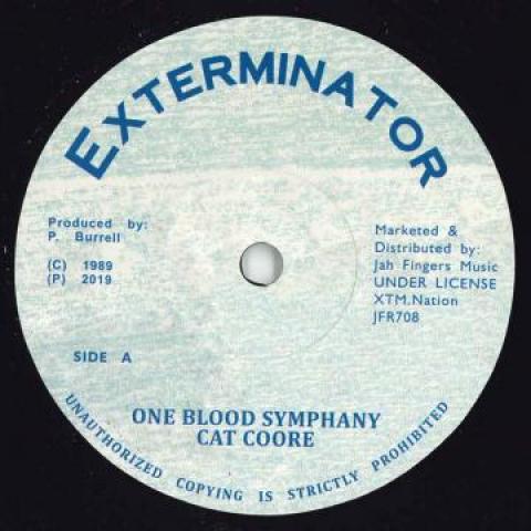 7inch Record CAT COORE - One Blood Symphany / Version JFR708 Xterminator UK 1989 UK Reggae, Ska & Dub
