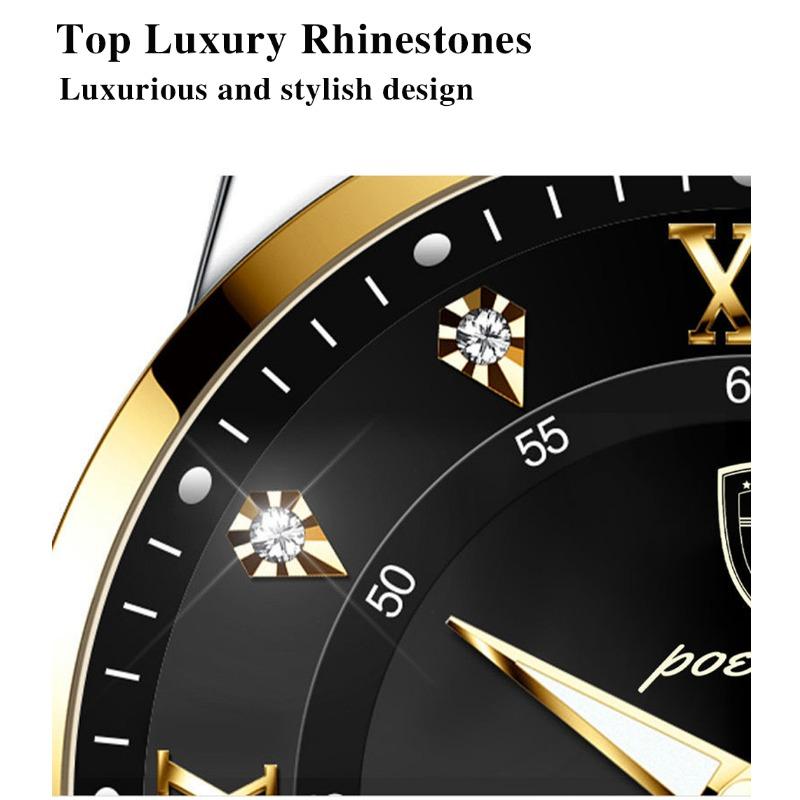 POEDAGAR Casual High Quality Men Watch Waterproof Luminous Leather Original Wristwatch Quartz Business Watches for Men Reloj