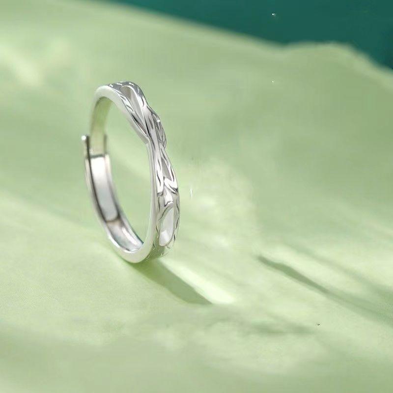 Lianlizhi 925 Sterling Silver Couple Rings - Niche Design, Perfect Birthday Gift for Women