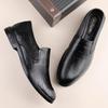 Fashion Solid Color Leather Men Casual Shoes New Designer Dress Shoes Fashion British Business Loafers Genuine Leather Man Oxford Shoes