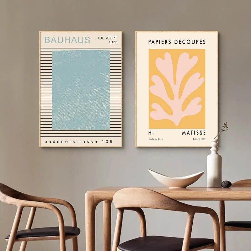 Bauhaus Exhibition Canvas Line Chair Wall Art Minimalism Print Painting Nordic Poster Abstract Face Picture Modern Home Decor
