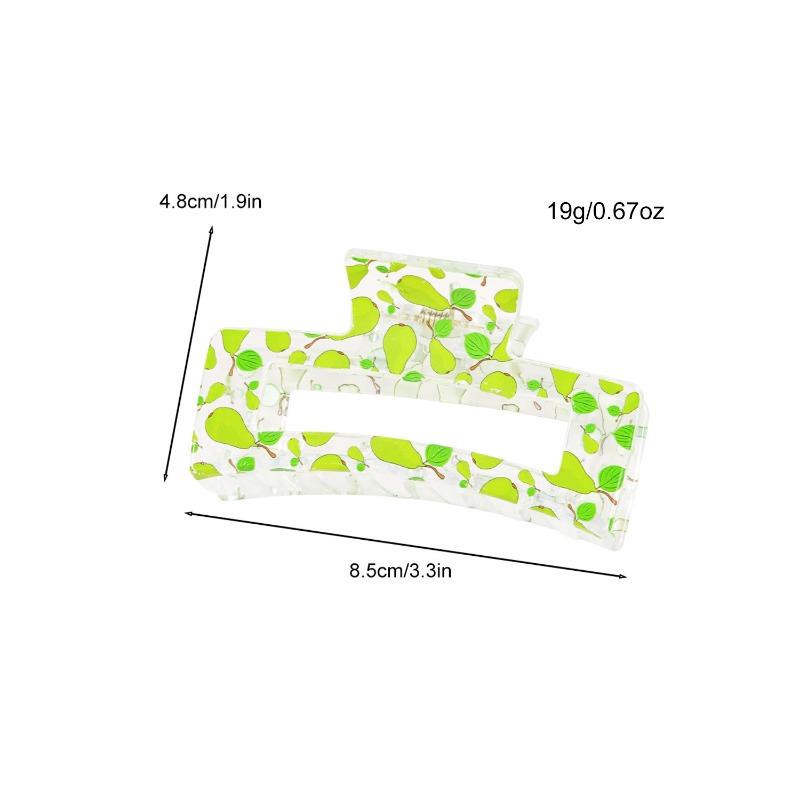 Sweet Fruit Heart-shaped Printed Grab Clip Shark Clip Simple and Fresh Semi-tied Hair Clip and Hair Accessory