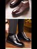 Men's Genuine Leather Velcro Winter Shoes with Plush Wool for Middle-Aged & Elderly