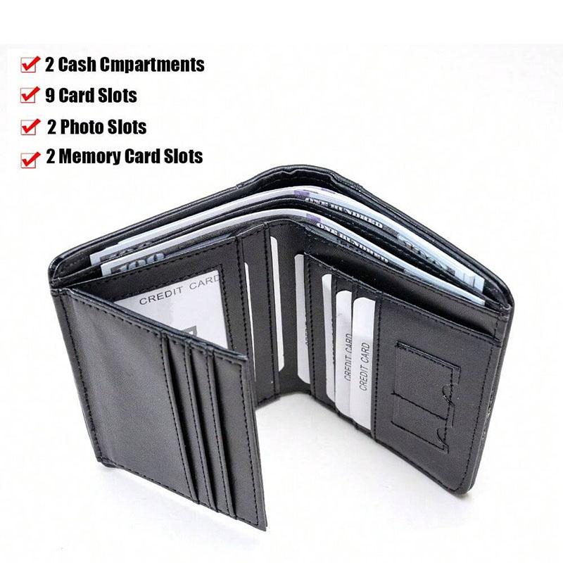 1pc Men's Leather Wallet, Minimalist Vertical Short Business 3 Fold Credit Card Holder