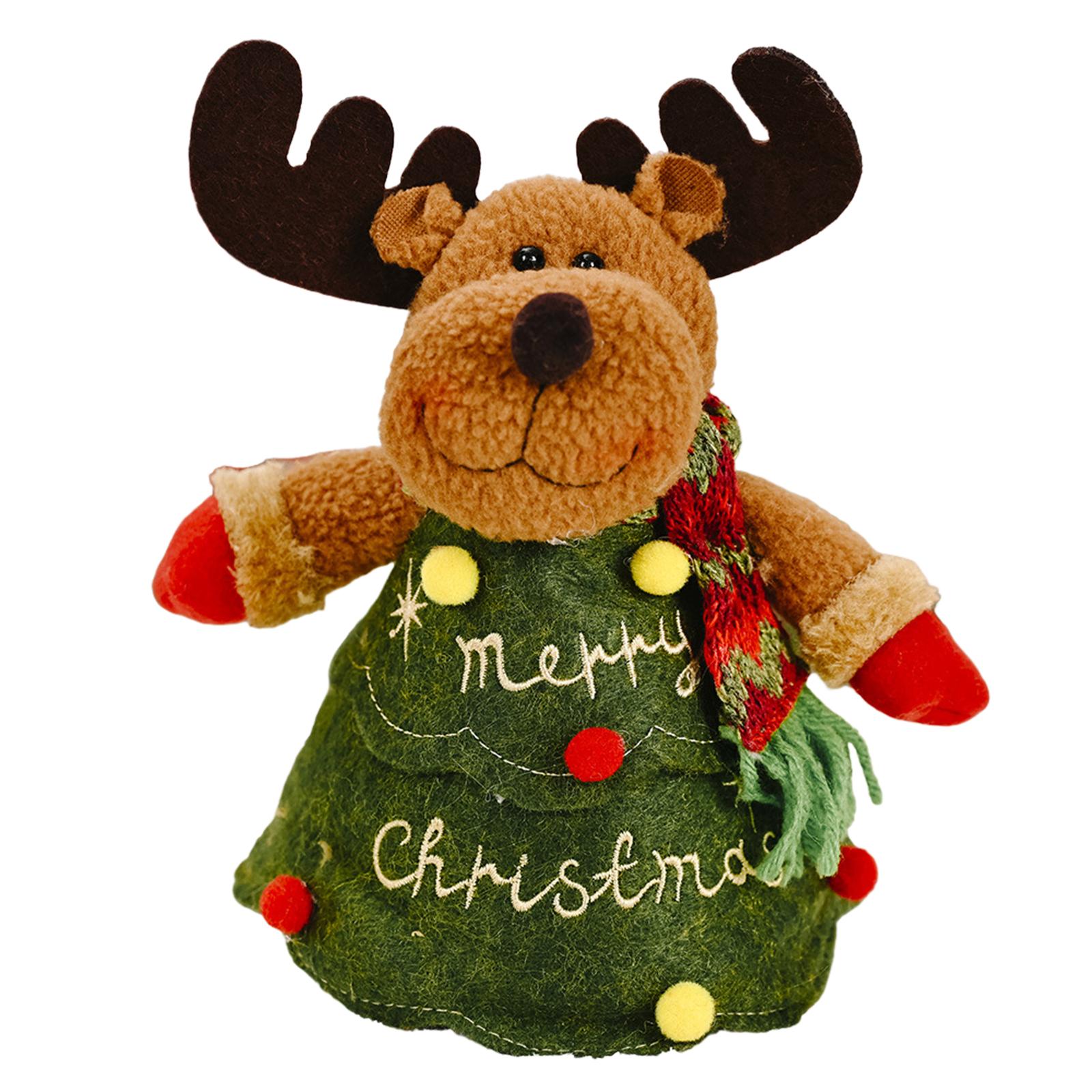 

Merry Christmas Gift Bags Creative Santa Claus/Elk/Snowman Doll Candy Bag Zipper Design Fabric Storage Bag for Gifts Apple Candy