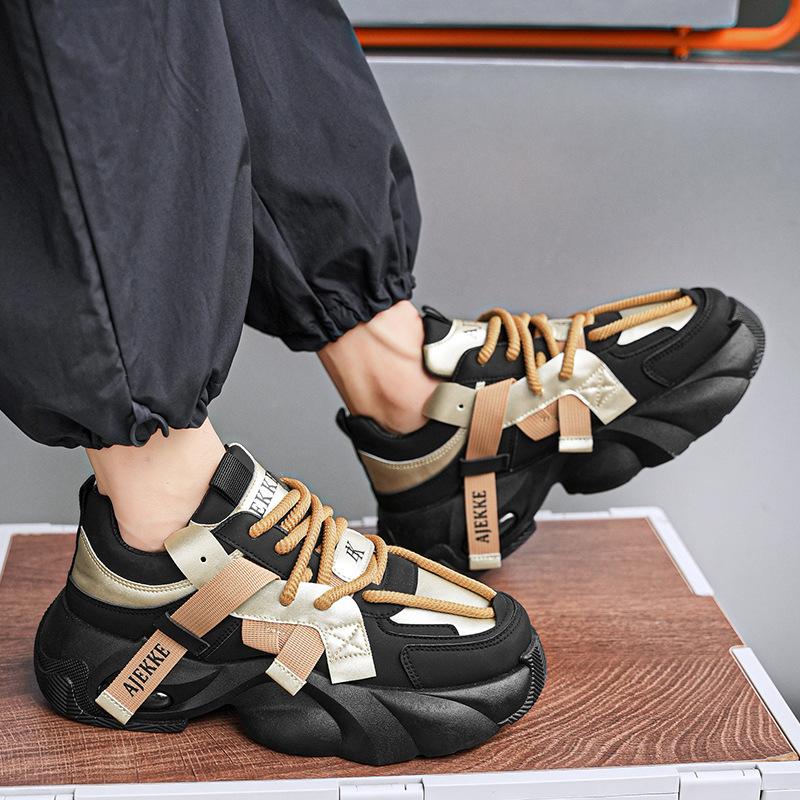 New Luxury Men's Sneakers Fashion Trend Versatile Casual Board Shoes for Teenagers Thick soled Height Increasing Running Shoes