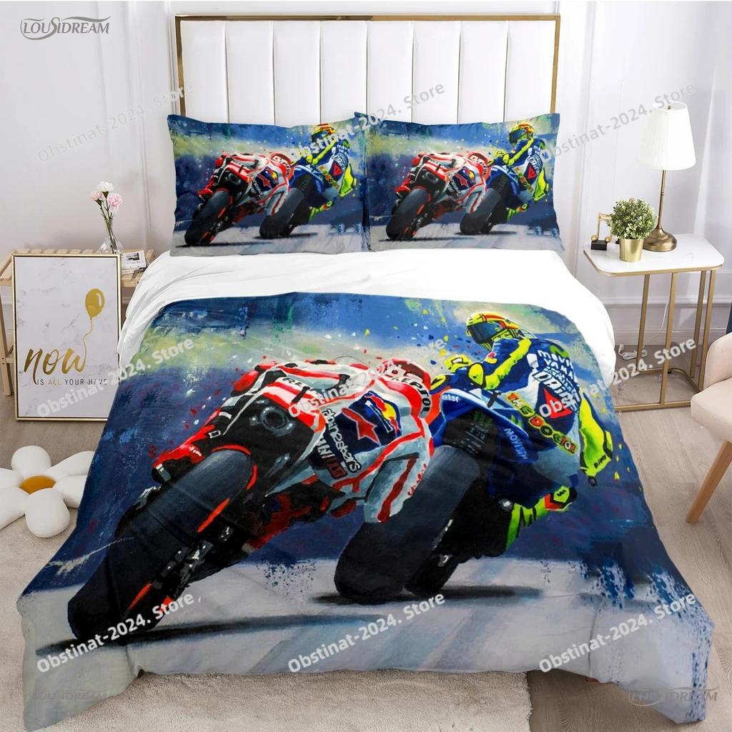 Racing enthusiast motorcycle Duvet Cover casal Comforter Beding set Soft Quilt Cover and Pillowcase for SingleDoubleQueenKing