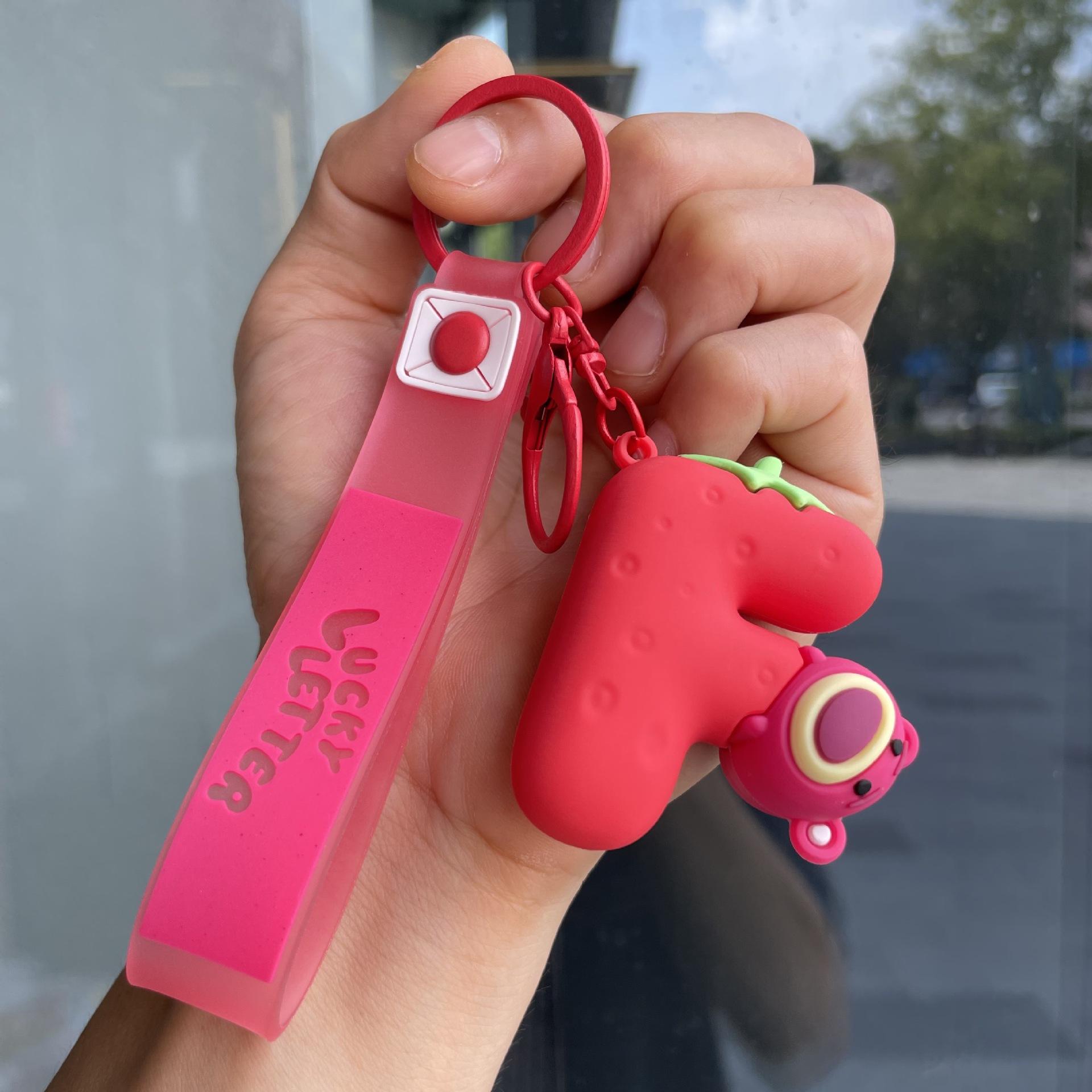 

New Anime Cute Letter Shape Model Key Chain Bag Pendant Model Doll Car Key Ring Decorative Plaything Present Long Lasting