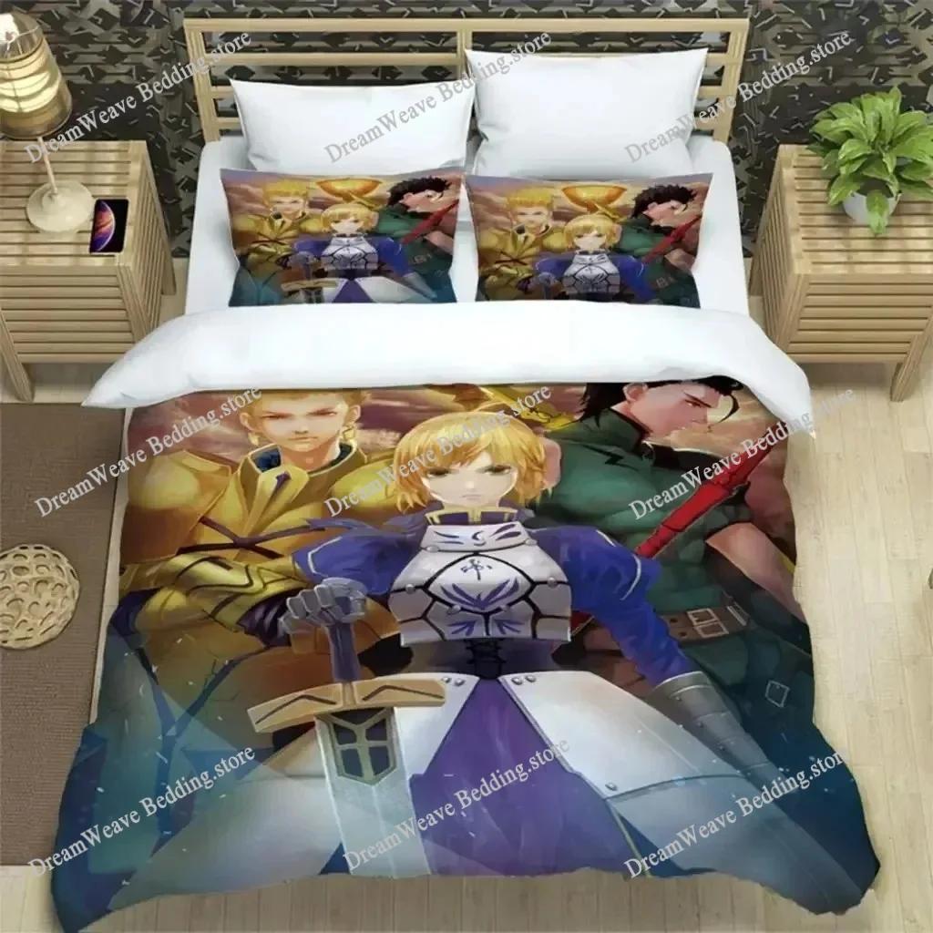 Fatestay Night Luxury Bedding Set Japan Anime Cartoon Duvet Cover Set Comforter Bedspread Twin Single Size Printed Home Textile7