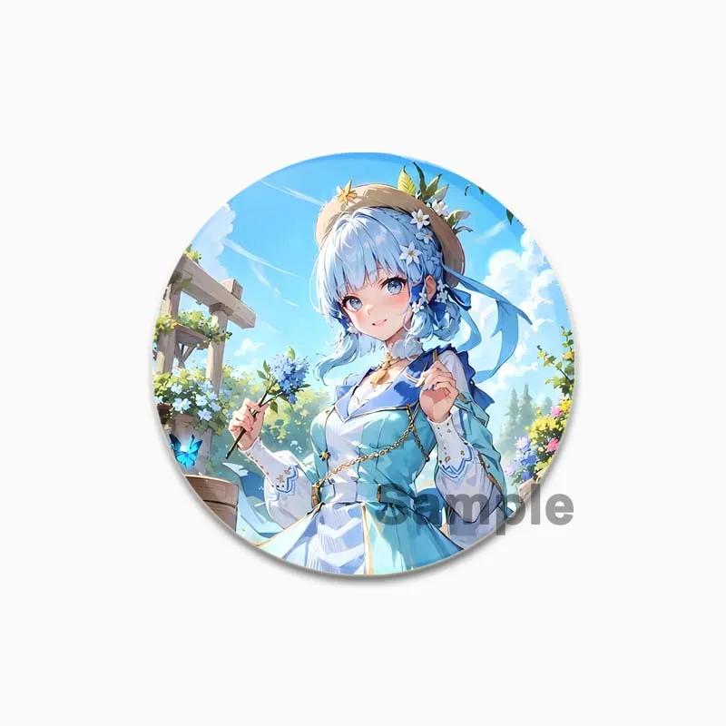 32/44/58mm Kamisato Ayaka Cartoon Badge Cute Tinplate Brooches Handmade Creative Enamel Pins for Clothes Backpack Gift Jewelry Accessories