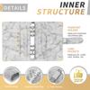 A6 Budget Binder with Marble Texture Pattern PU Leather Notebook Cover Zipper Envelopes Lable Stickers Ruler Used as Money Organizer System Bill Mone