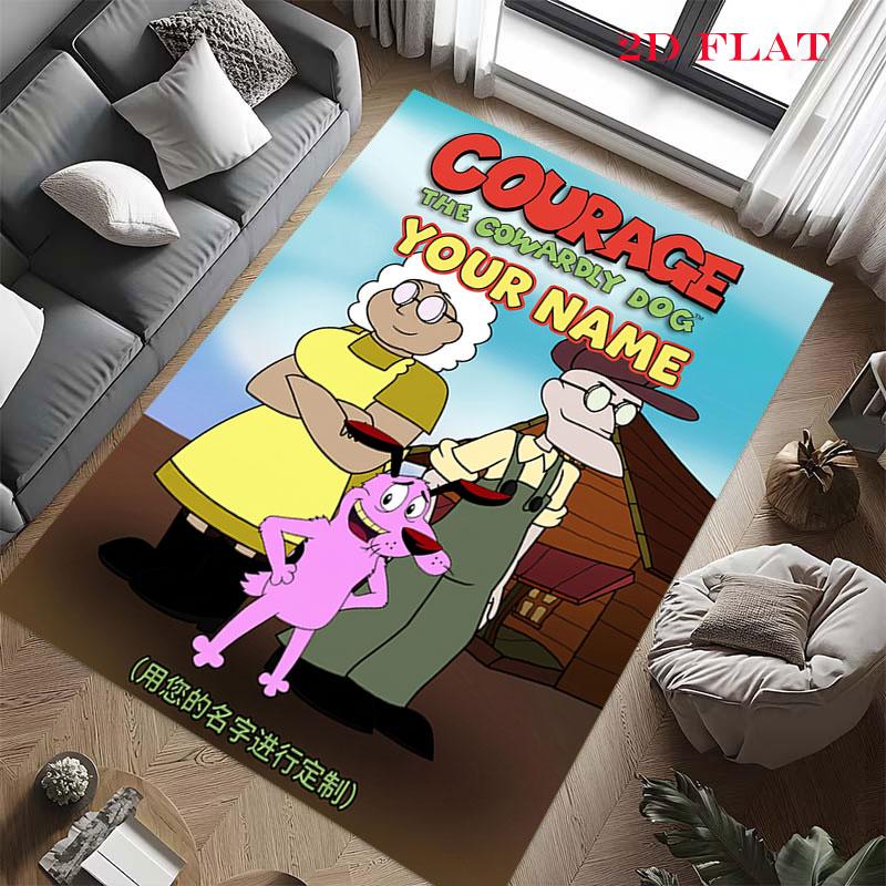 Custom Courage the Cowardly Dog Carpet Rug for Living Room Bedroom Home Sofa Decoration,Kids play Nonslip Floor Mat