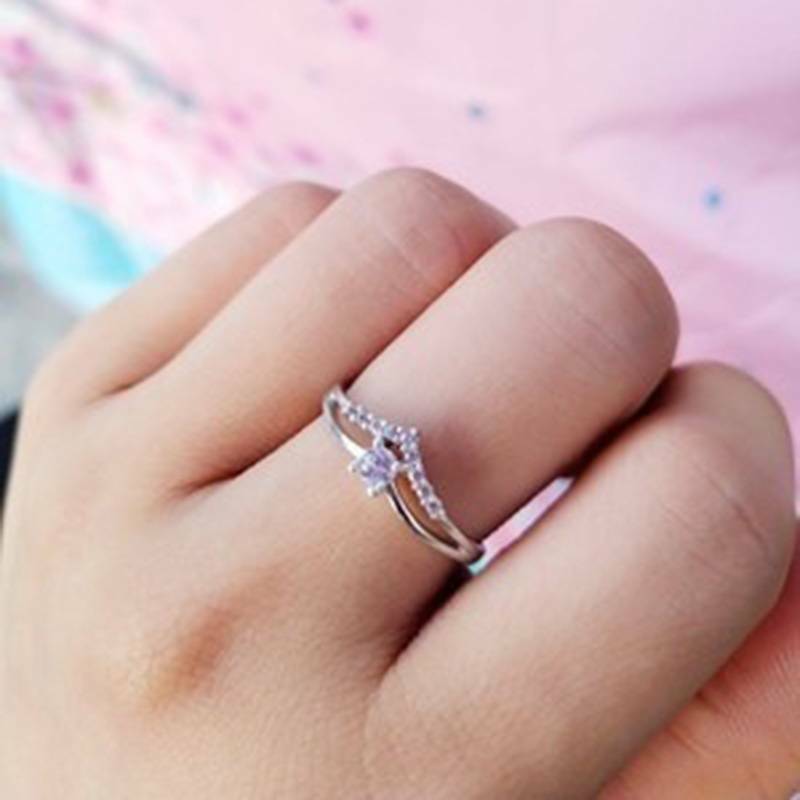 Wunderschöner 925er Silber Zirkonia Ring für Damen Ehering Versprechensring Größe 6-10