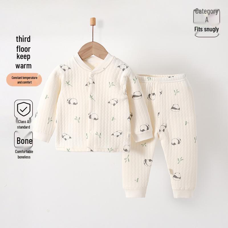 Jingqi Pure Cotton Baby Warm Underwear Set for Boys & Girls - Autumn & Winter Collection