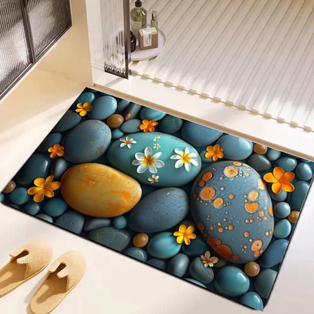 Luxuriöse 3D-Kiesel Diatomeenerde Fußmatte - Schnelltrocknend & Wasserabsorbierend für Eingang & Badezimmer