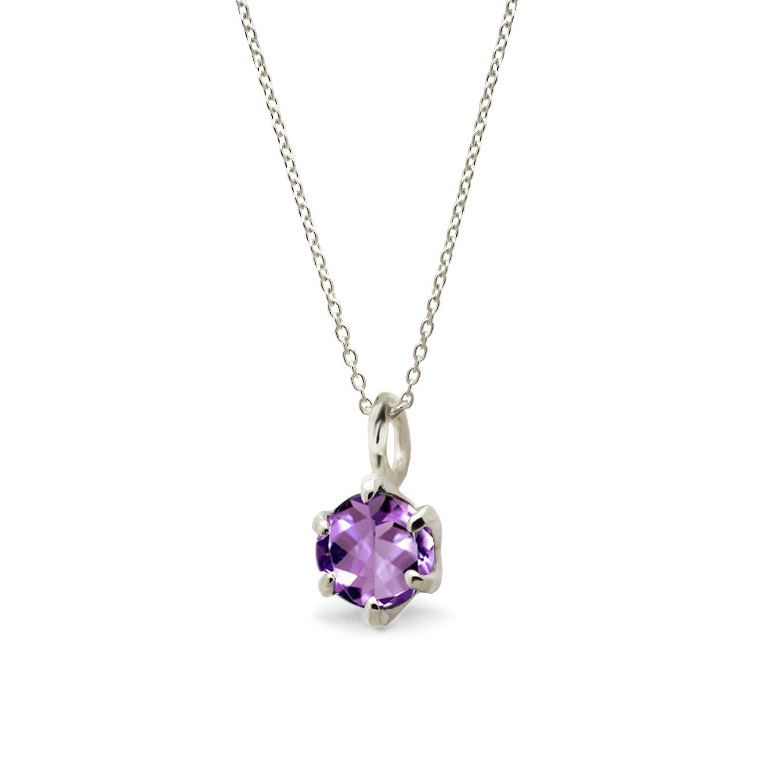 

miwahouseki February Birthstone Amethyst White Gold Single Necklace [Miwahouseki] [WG0675AM] фіолетовий