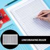 Přesný vodicí lineál s rozestupem 0,39" - Odolná PVC šablona na psaní pro deníky, papíry a karty