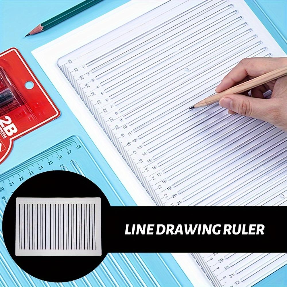 Přesný vodicí lineál s rozestupem 0,39" - Odolná PVC šablona na psaní pro deníky, papíry a karty