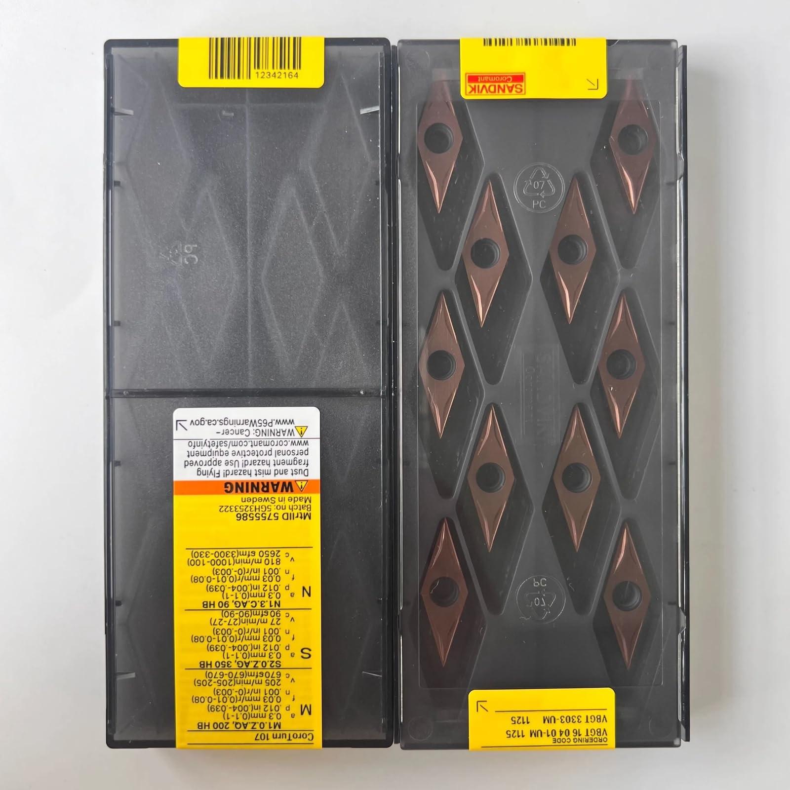 

Original Sandvik / VBGT160401-UM 1125 CNC lathe carbide blade tool 10 Pcs