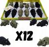 12 X Myszka Mysz Dla Kota Uciekająca 12Cm Czarna I Szara Oryginalny Display